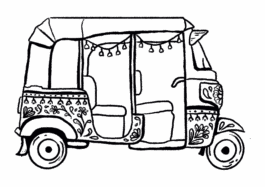 ONCE UPON A TRIP SRI LANKA illustration rickshaw 